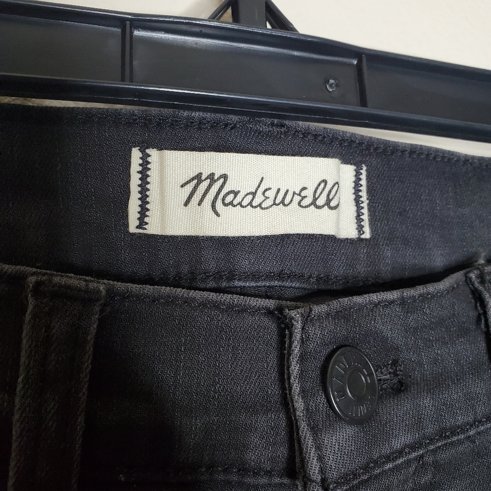 Madewell Black Scattered Metallic Dot High Rise Cali Demi Boot Cut Flare Jeans - Picture 11 of 15